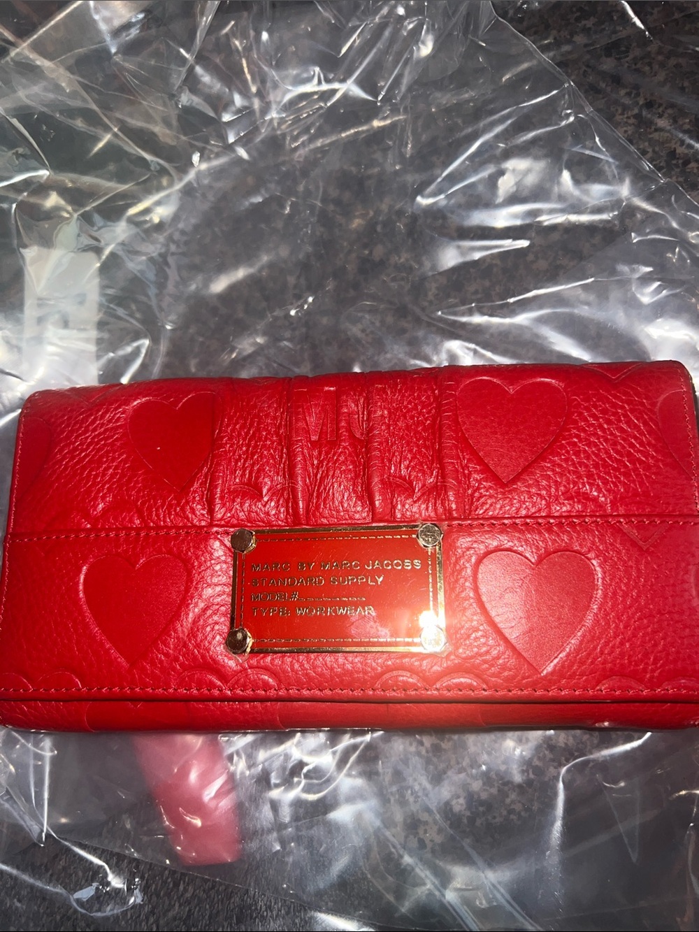 Marc by Jacobs Red Quilted Heart Wallet